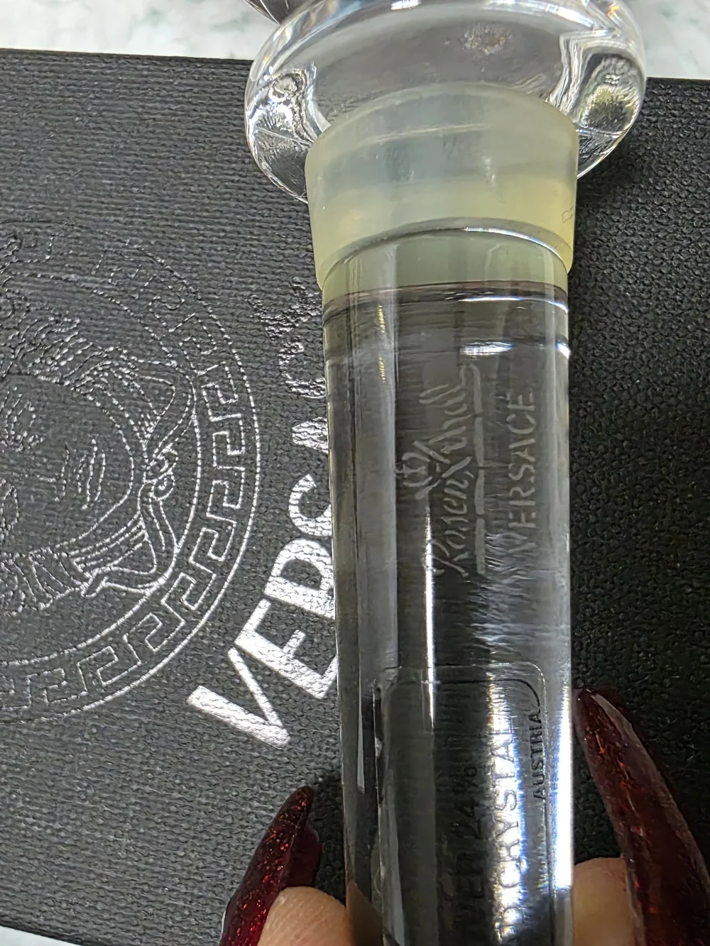 Rosenthal Versace Medusa Lumière Blue Lead Crystal Bottle Stopper Austria w/ Box
